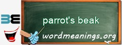WordMeaning blackboard for parrot's beak